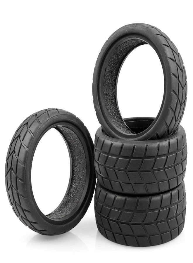 AIMROCK RC On Road Car Tires, 64mm Rubber Tyres for 1/10 1/12 Traxxas Tamiya TT01 TT02 HSP Wltoys HPI KYOSHO Car, Pack of 4 - Image 1